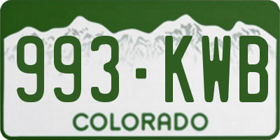 CO license plate 993KWB