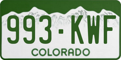 CO license plate 993KWF