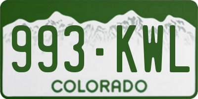 CO license plate 993KWL