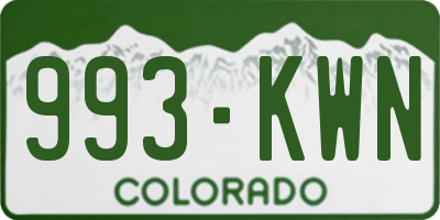 CO license plate 993KWN