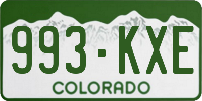 CO license plate 993KXE