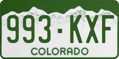 CO license plate 993KXF