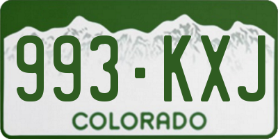 CO license plate 993KXJ
