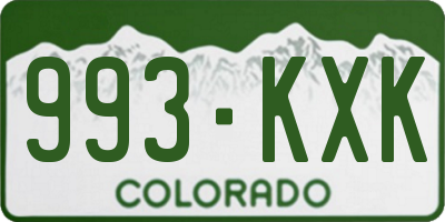 CO license plate 993KXK