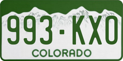 CO license plate 993KXO