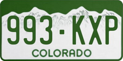 CO license plate 993KXP