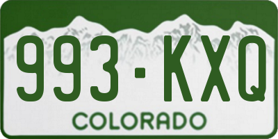 CO license plate 993KXQ