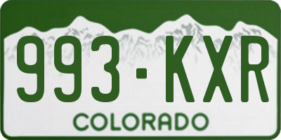 CO license plate 993KXR