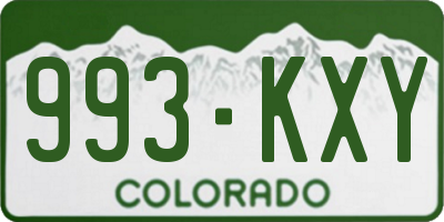 CO license plate 993KXY