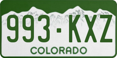 CO license plate 993KXZ
