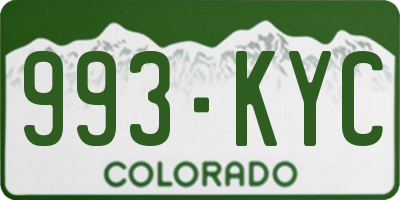 CO license plate 993KYC