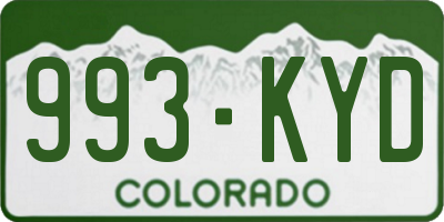 CO license plate 993KYD