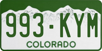 CO license plate 993KYM