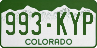 CO license plate 993KYP