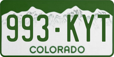 CO license plate 993KYT