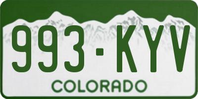 CO license plate 993KYV