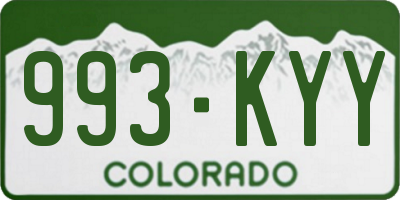 CO license plate 993KYY