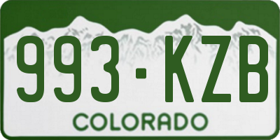 CO license plate 993KZB