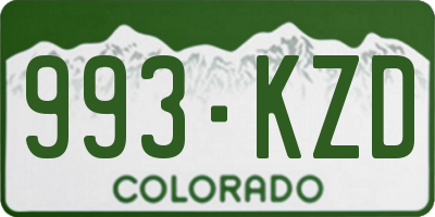 CO license plate 993KZD