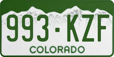 CO license plate 993KZF