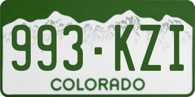 CO license plate 993KZI