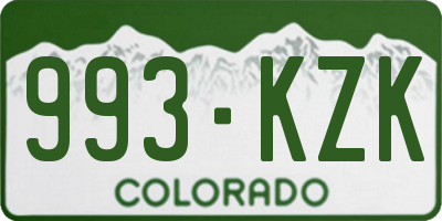 CO license plate 993KZK