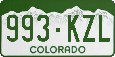 CO license plate 993KZL