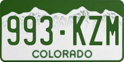 CO license plate 993KZM