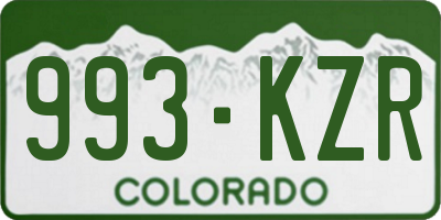 CO license plate 993KZR