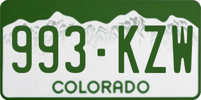 CO license plate 993KZW