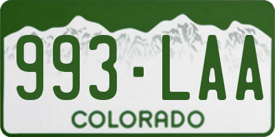 CO license plate 993LAA