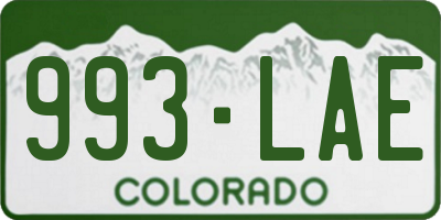 CO license plate 993LAE
