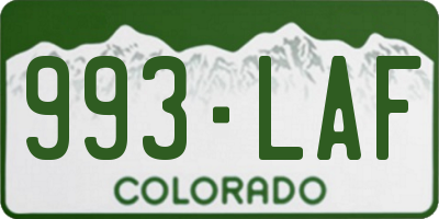 CO license plate 993LAF