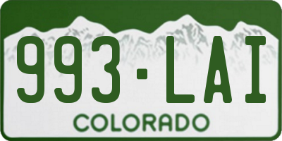 CO license plate 993LAI