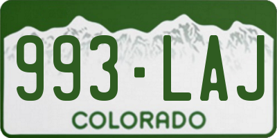 CO license plate 993LAJ