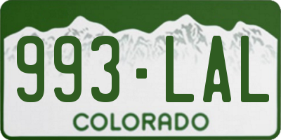 CO license plate 993LAL