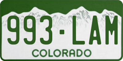 CO license plate 993LAM