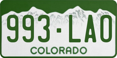 CO license plate 993LAO
