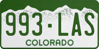 CO license plate 993LAS