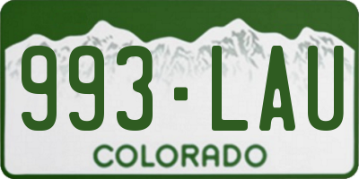 CO license plate 993LAU