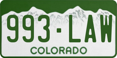 CO license plate 993LAW
