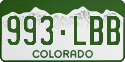 CO license plate 993LBB