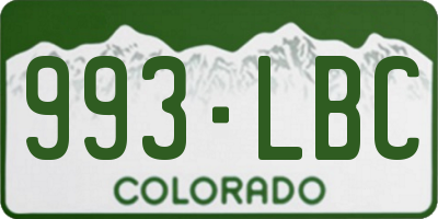 CO license plate 993LBC