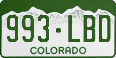 CO license plate 993LBD
