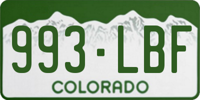 CO license plate 993LBF