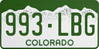 CO license plate 993LBG