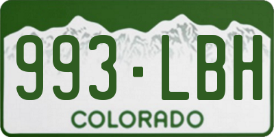 CO license plate 993LBH