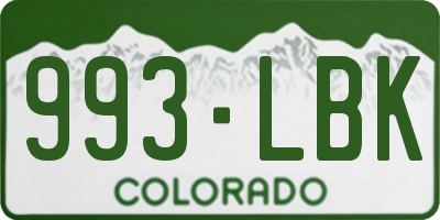 CO license plate 993LBK