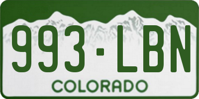 CO license plate 993LBN