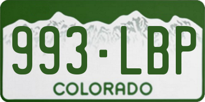 CO license plate 993LBP